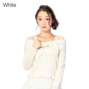 LIZ LISA Off-Shoulder Knitted Top White
