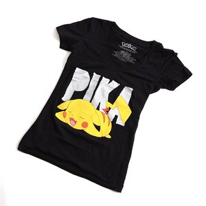 Pikachu Juniors’ Yellow V-Neck T-Shirt | Pokémon L
