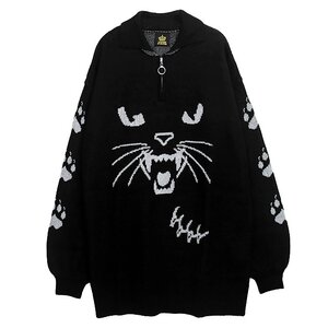 LISTEN FLAVOR Tsundere Cat Knit Black [Pre-order]