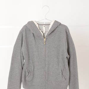 earth music&ecology Laced Hoodie Gray Mixture M