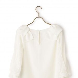 LIZ LISA Shoulder Ribbon Blouse White