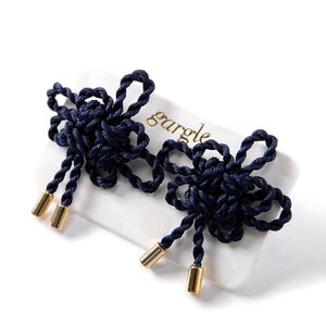 gargle Chrysanthemum Knot Earrings Navy