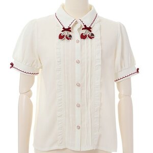 LIZ LISA Chocolate-Dipped Cherries Blouse White