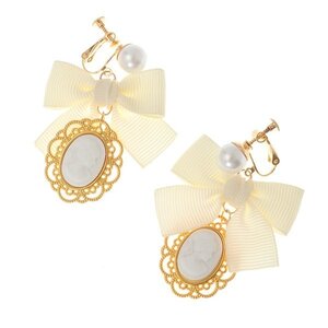 LIZ LISA Cameo Earrings White