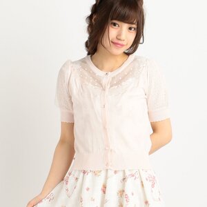 LIZ LISA Ribbon Embroidered Cardigan Pink