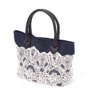 FLAPPER Classical Lace Mini Tote Navy