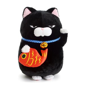 Hige Manjyu Maneki-neko Cat Plush Collection Vol. 2 (Big) Kuromame Holding a Porgy