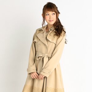 LIZ LISA Lace Detail Trench Coat Beige