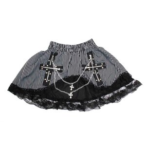 ACDC RAG Double Cross Skirt Black x White