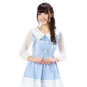 LIZ LISA Rose Print Jumper Skirt Blue