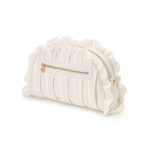 LIZ LISA Satin Frill Clutch Bag White
