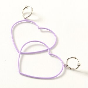 Slender Heart Clip-On Earrings Lavender