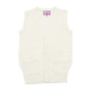 Teens Ever White High School Uniform Front-Opening Vest M