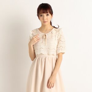 LIZ LISA Flower Applique & Lace Dress White