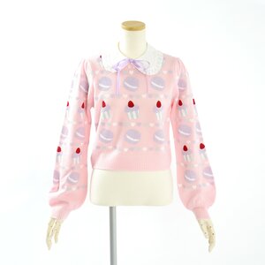 Swankiss Sweets Collared Sweater Pink