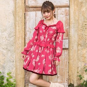 LIZ LISA Bouquet Hearts Dress Bordeaux