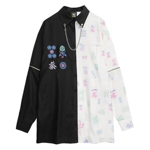 LISTEN FLAVOR Mahjong 2-Way Shirt w/ Chain Two-Tone