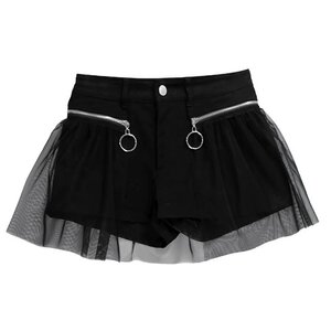 LISTEN FLAVOR Layered Shorts w/ Tulle M