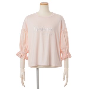 LIZ LISA Lace-Up Back Logo T-Shirt Pink