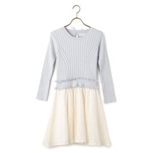 LIZ LISA Knit Combined Dress Blue