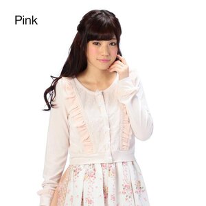 LIZ LISA 3D Floral Cut Cardigan Pink