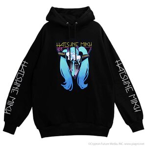 LISTEN FLAVOR 2022 Hatsune Miku Collaboration Hatsune Miku Hoodie Black