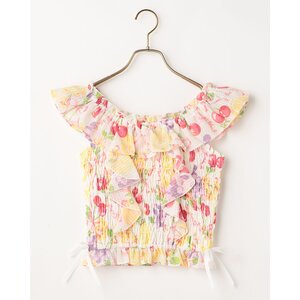 LIZ LISA Fruity Off-Shoulder Top White