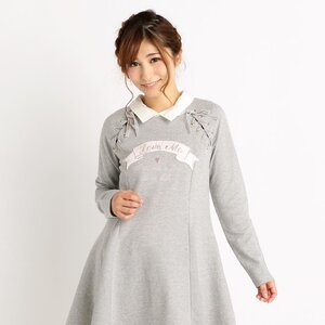 LIZ LISA Comfy Flare Dress w/ Collar (Gray)