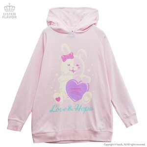 LISTEN FLAVOR Danganronpa Monomi Love & Hope Hoodie Baby Pink