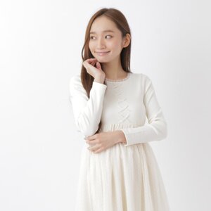 earth music&ecology Ribbon Tulle Dress Ivory S