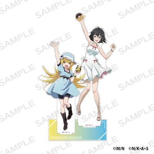 Bakemonogatari x Steins;Gate Big Acrylic Stand Set Shinobu Oshino x Mayuri Shiina