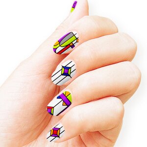 EVA CoordiNail Evangelion-Themed Nails by VlliVlli A-Type (Stained Glass)