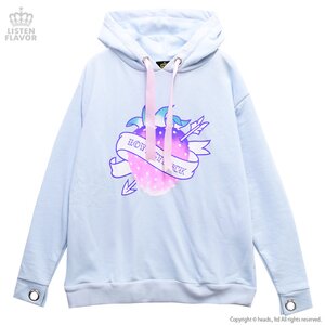 LISTEN FLAVOR Love Struck Strawberry Hoodie Baby Blue