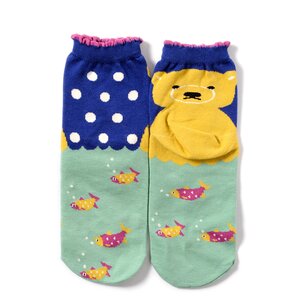 High-Cut Polar Bear Socks Navy Blue