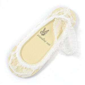 coudre un Ankle Frill Low-Cut Liner Socks White