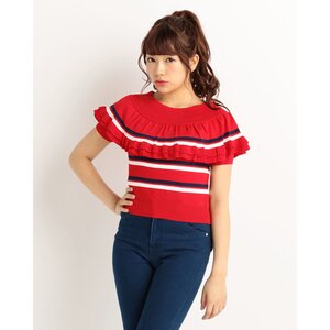LIZ LISA Multi-Stripe Top Red
