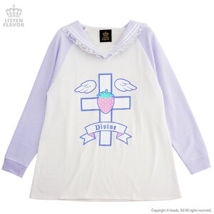 LISTEN FLAVOR Strawberry Cross Sailor Dress White