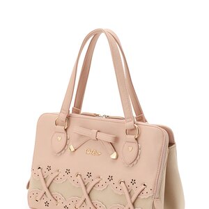 LIZ LISA Scalloped Filigree Tote Bag Pink