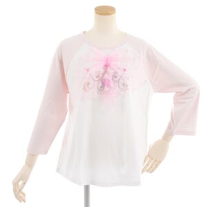 milklim Remake Tiara Raglan Top White x Pink