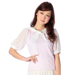 LIZ LISA Striped Sailor T-Shirt Pink