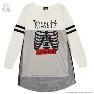 LISTEN FLAVOR Honehone Secret Tulle Cutsew White