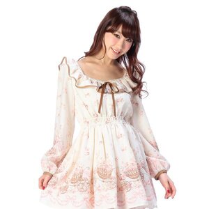 LIZ LISA Flower Wagon Pattern Dress White