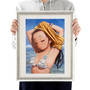 Range Murata "Girl By The Shore" Lithograph B4 Size w/ Frame