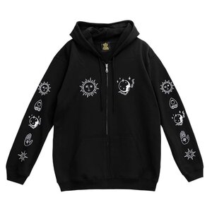 LISTEN FLAVOR Ouija Board Zip Hoodie Black