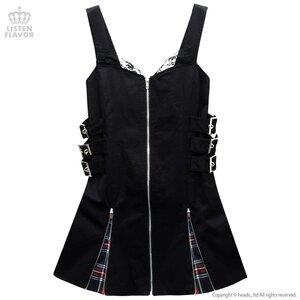 LISTEN FLAVOR Side Belt Zip-up Jumper Skirt Black