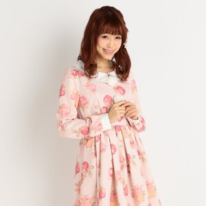 LIZ LISA Apple & Floral Print Dress (Limited Edition) Pink