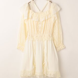 LIZ LISA Lace Drawstring Dress White