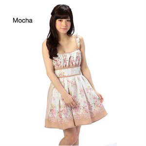 LIZ LISA Flower Bandana Camisole Dress w/ Official LIZ LISA Shop Bag Mocha