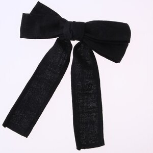 Honey Salon Linen Ribbon Barrette Black