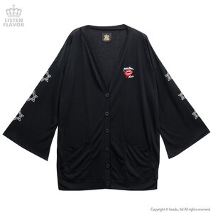 LISTEN FLAVOR Hexagram Big Cardigan Black
